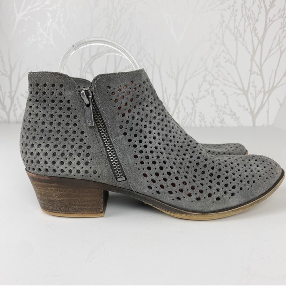 LUCKY BRAND Bayley Gray Perforated Ankle Boot Bootie 8.5 - Picture 2 of 11